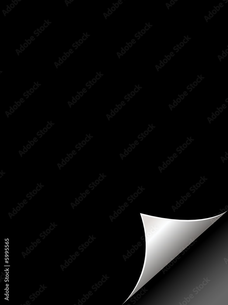 Fototapeta premium Black paper with realistic page curl.