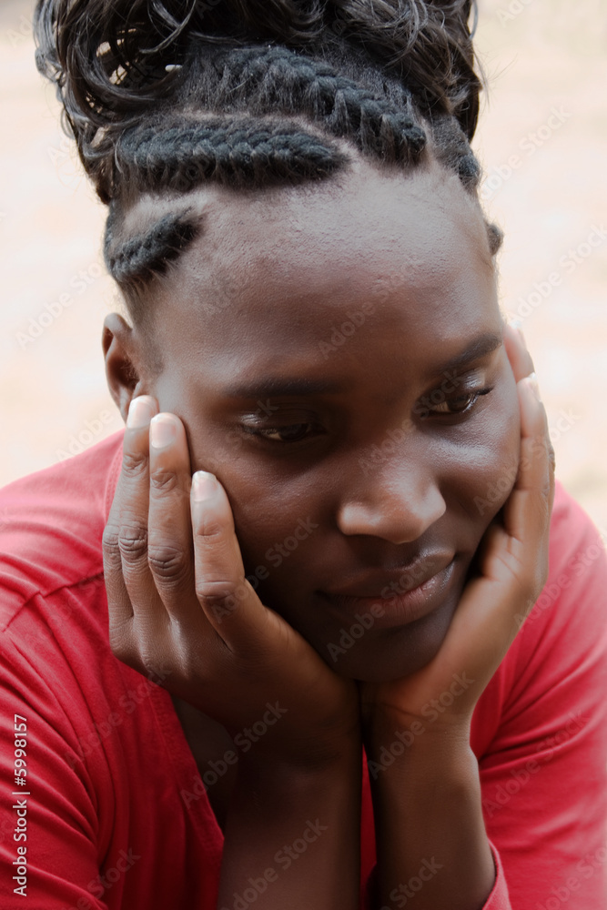 Young African woman casual dressed, dreadlocks Young African woman casual dressed, dreadlocks