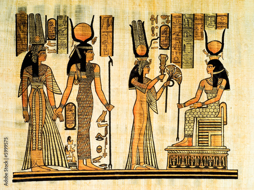 Egyptian papyrus, Pharaon offering #5999575