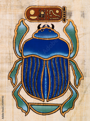 Foto Egyptian papyrus, Beetle