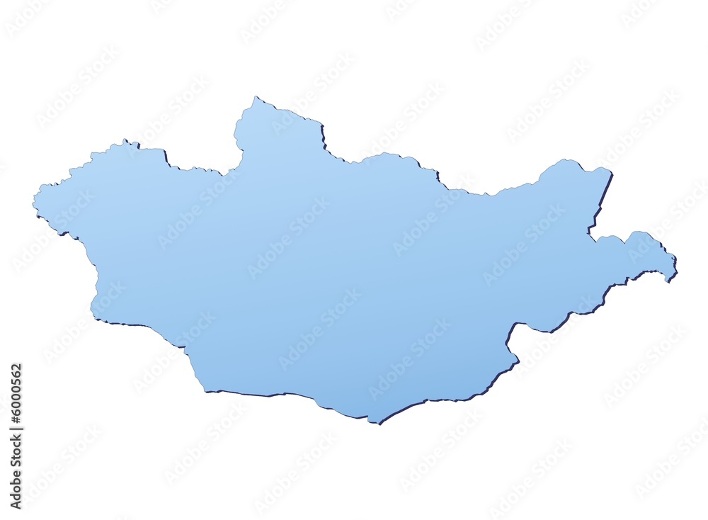 Mongolia map filled with light blue gradient
