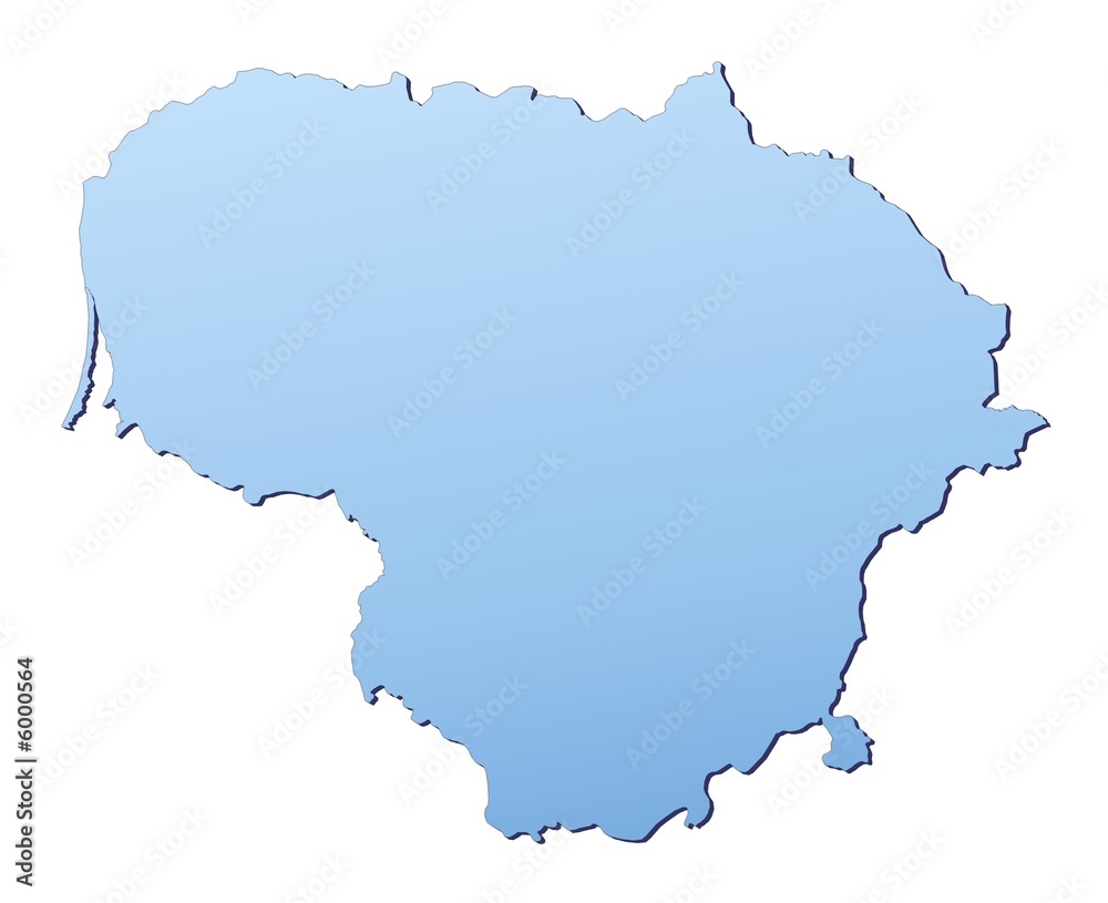 Lithuania map filled with light blue gradient