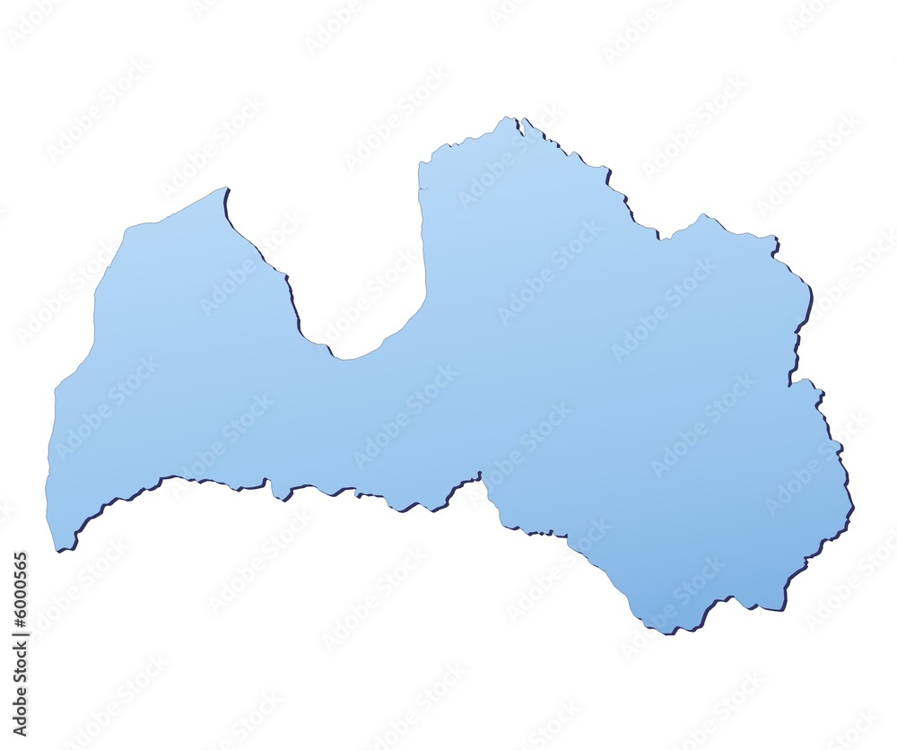 Latvia map filled with light blue gradient