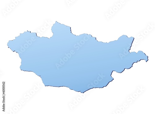 Mongolia map filled with light blue gradient
