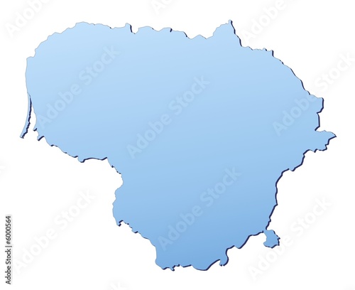 Lithuania map filled with light blue gradient