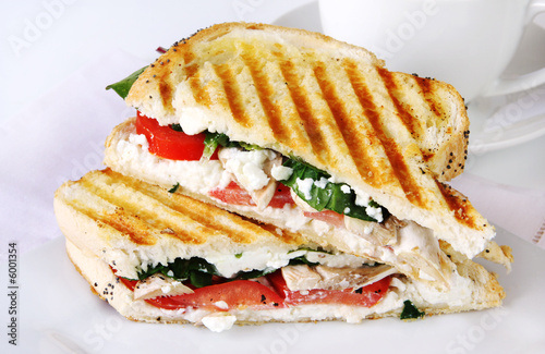 Grilled sandwich or panini, with goat's cheese