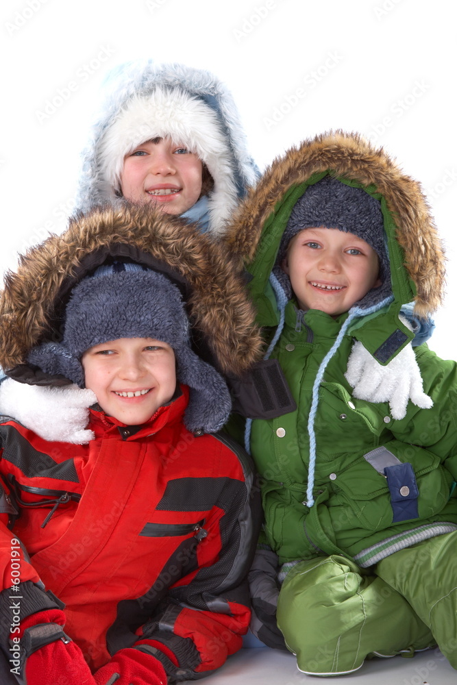 Happy family in winter Happy family in winter
