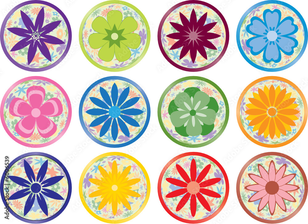 Flower Buttons or Icons
