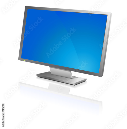 wide computer flat screen, blue