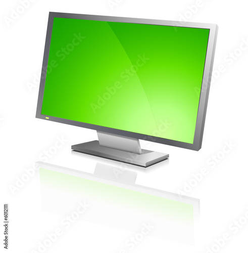 wide computer flat screen, green
