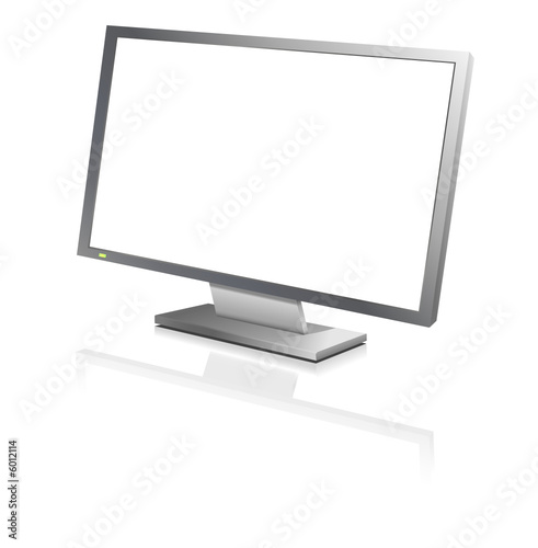 wide computer flat screen, blank