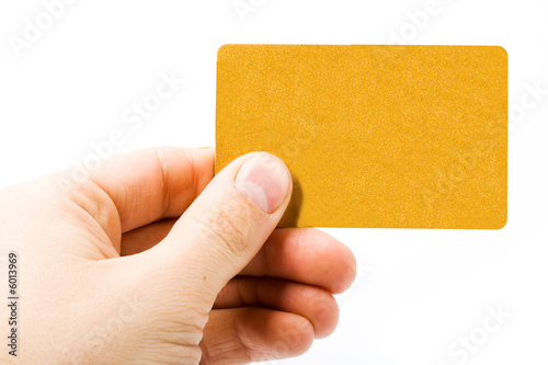 blank gold card in hand