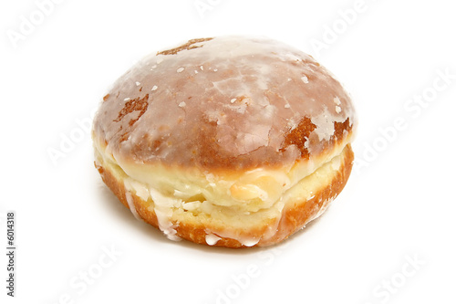 one fresh donut over white background isolated