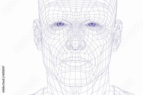 wire frame cyber man face