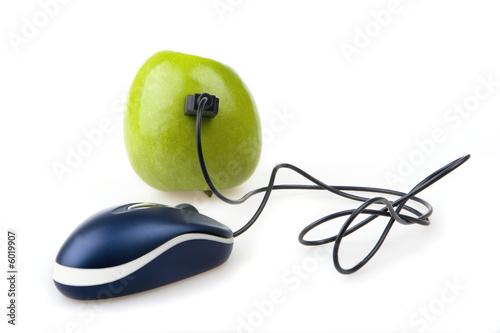 Apple with mouse photo