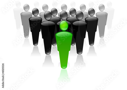 Groupe et son leader vert