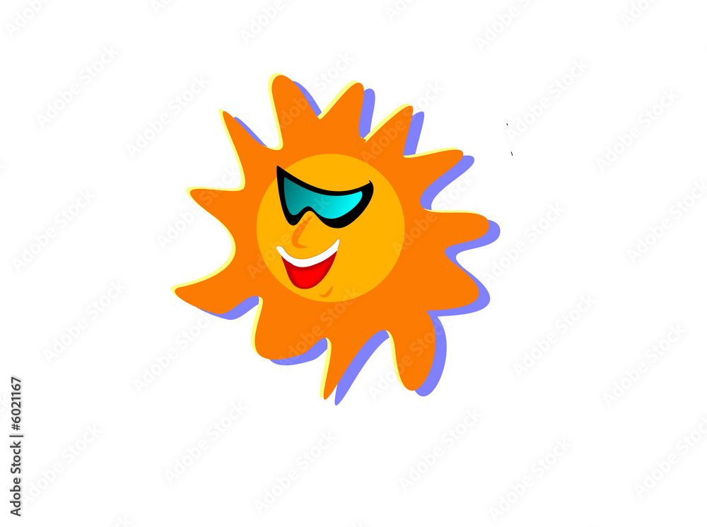 Funky Cartoon Sun Illustration Funky Cartoon Sun Illustration