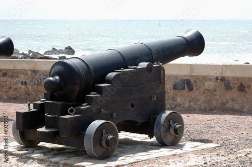 antico cannone davanti al mare photo