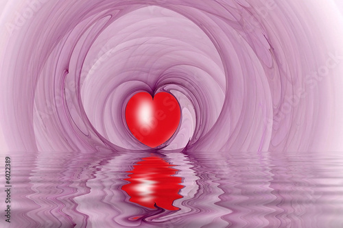 Lovely computer generated heart shapes fractal reflected