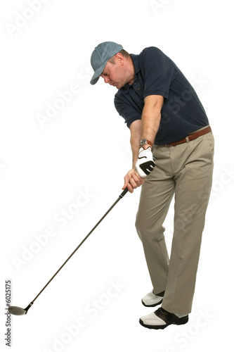 Perfect golf shot, Keep your head still and eye on the ball