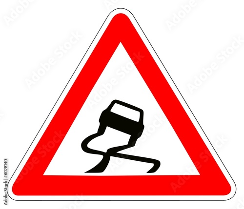 Panneau de Signalisation (Chaussee glissante - A4)