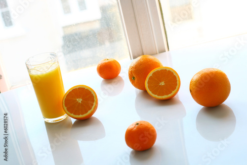 Drinking an orange juice