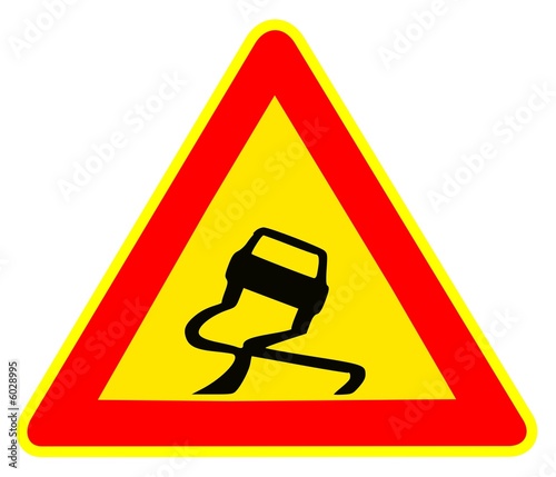 Panneau de Signalisation (Chaussee glissante - AK4)
