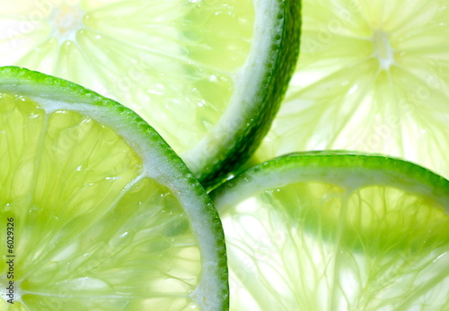 Close-up photo of lime slices photo