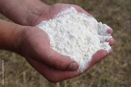 Flour in hands