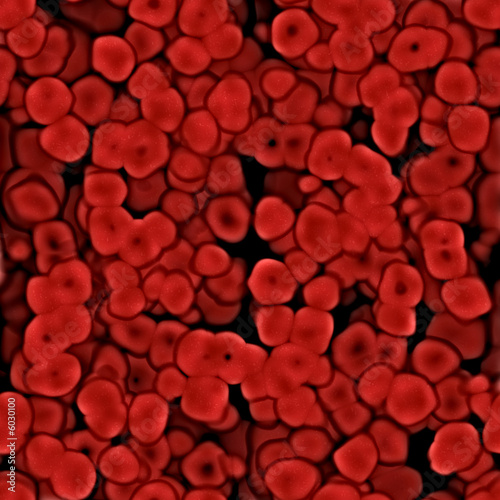 An illustration of red blood cells flowing through the body