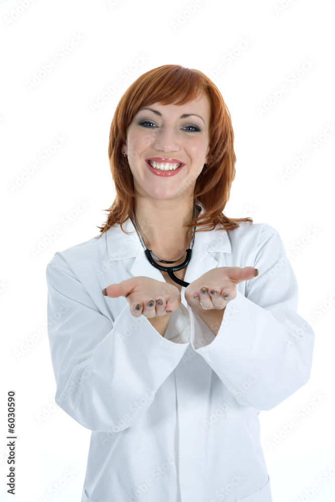 young doctor with stethoscope on isolated background young doctor with stethoscope on isolated background