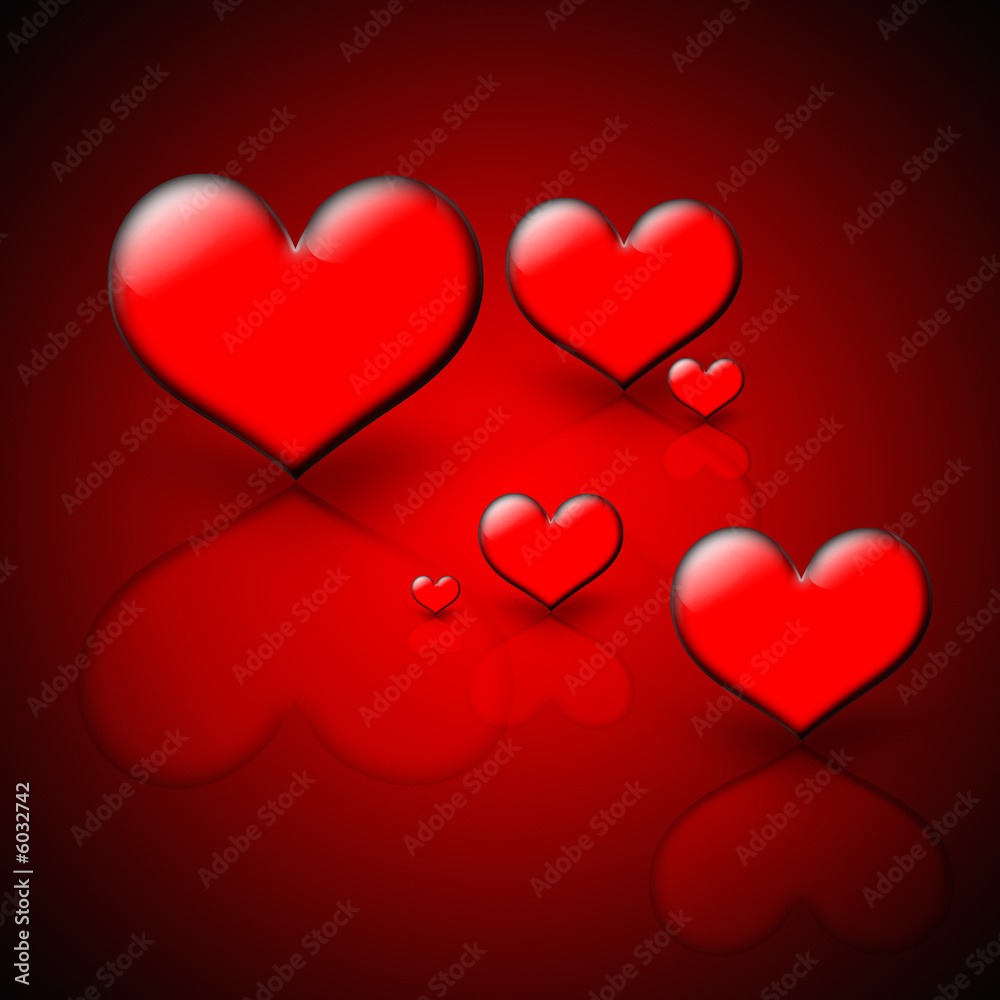 beautiful background design with red valentine hearts