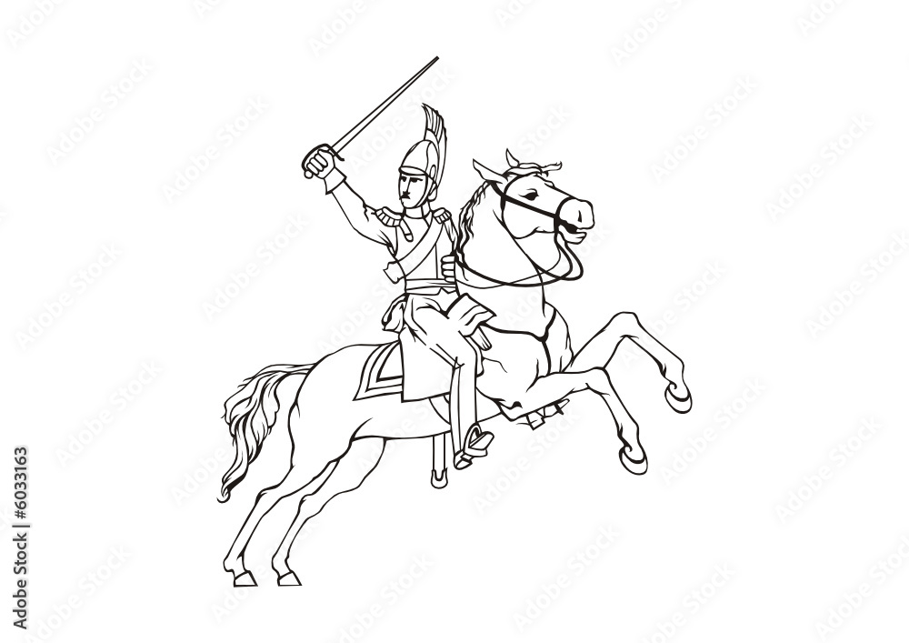 Fototapeta premium Caballero en caballo