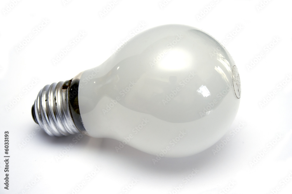 Mate white light bulb at white background Mate white light bulb at white background