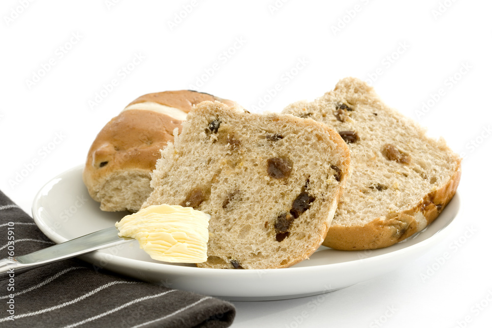 Sliced hot cross buns Sliced hot cross buns