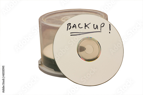 computer cd disk with backup writen with marker pen