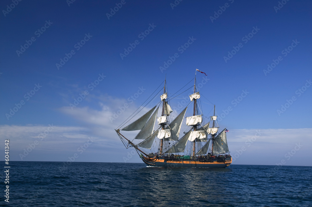 Sailing Ship at Sea under full sail Sailing Ship at Sea under full sail