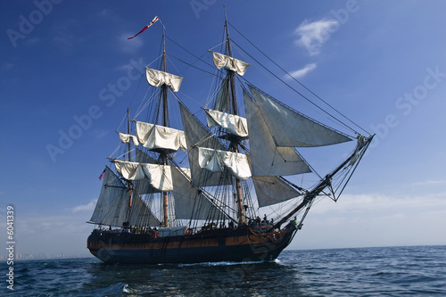 Sailing Ship at Sea under full sail
