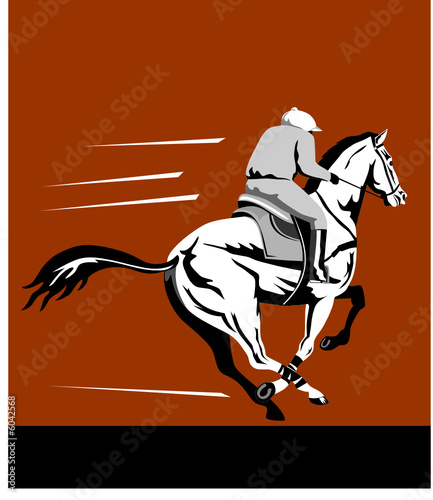 Horse and jockey on a winning run