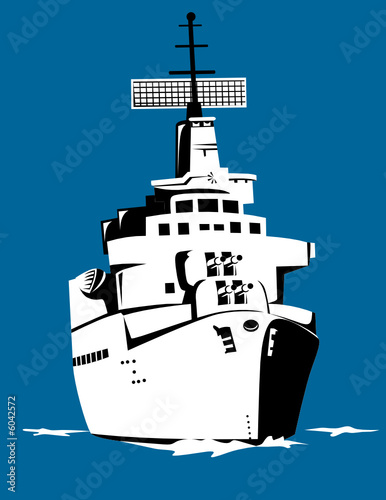 Battleship steaming towards you