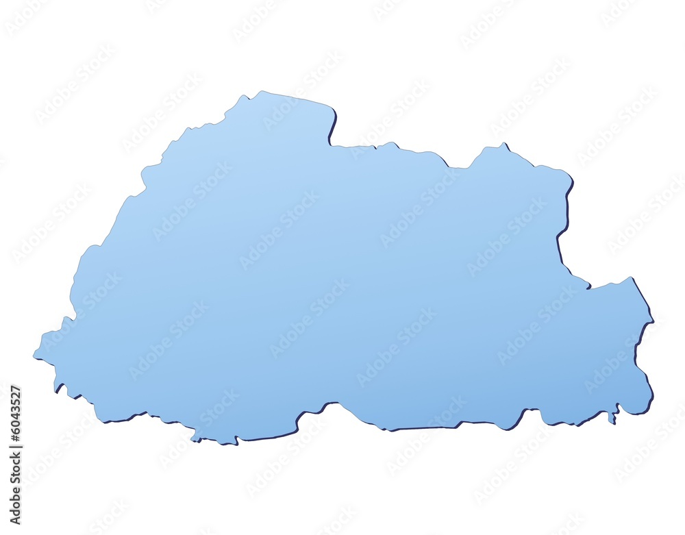 Bhutan map filled with light blue gradient
