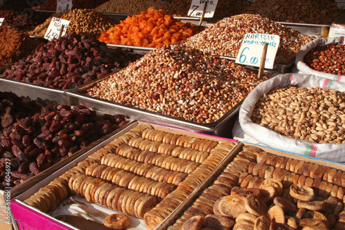 Dried fruits on display at bazaar