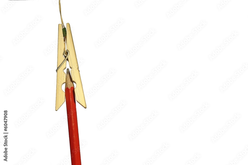 a clothespin and pensil