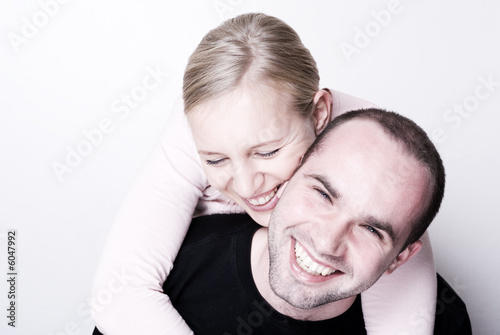 Happy couple - focus on the girl.