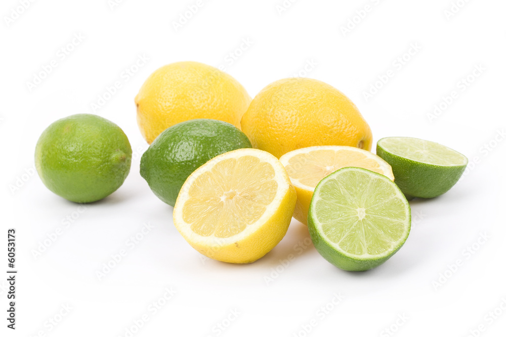 Yellow Lemons and green lime