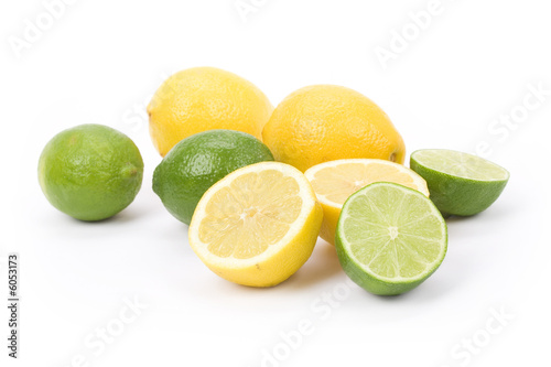 Yellow Lemons and green lime