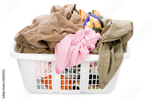 laundry basket and dirty clothing