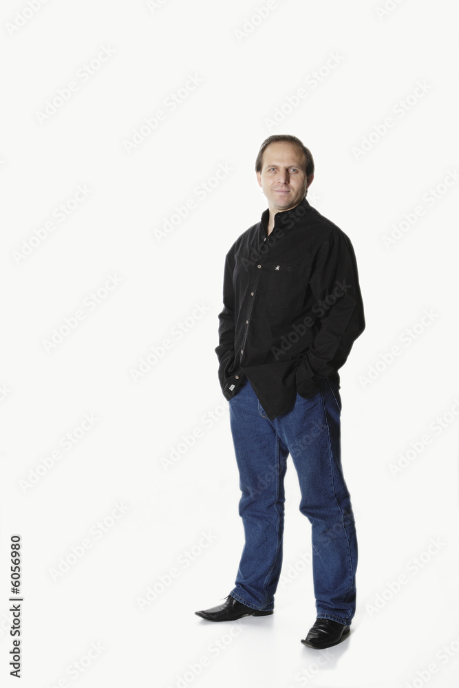 standing man in black wear standing man in black wear