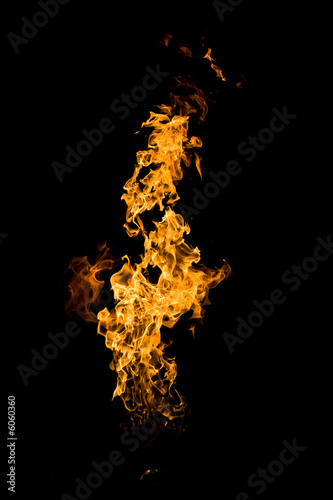 fire series: high flame over dark background