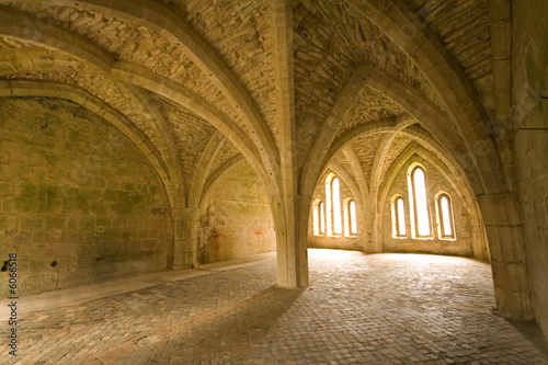 Vaulted ceilings in Fountains Abbey in North Yorkshire